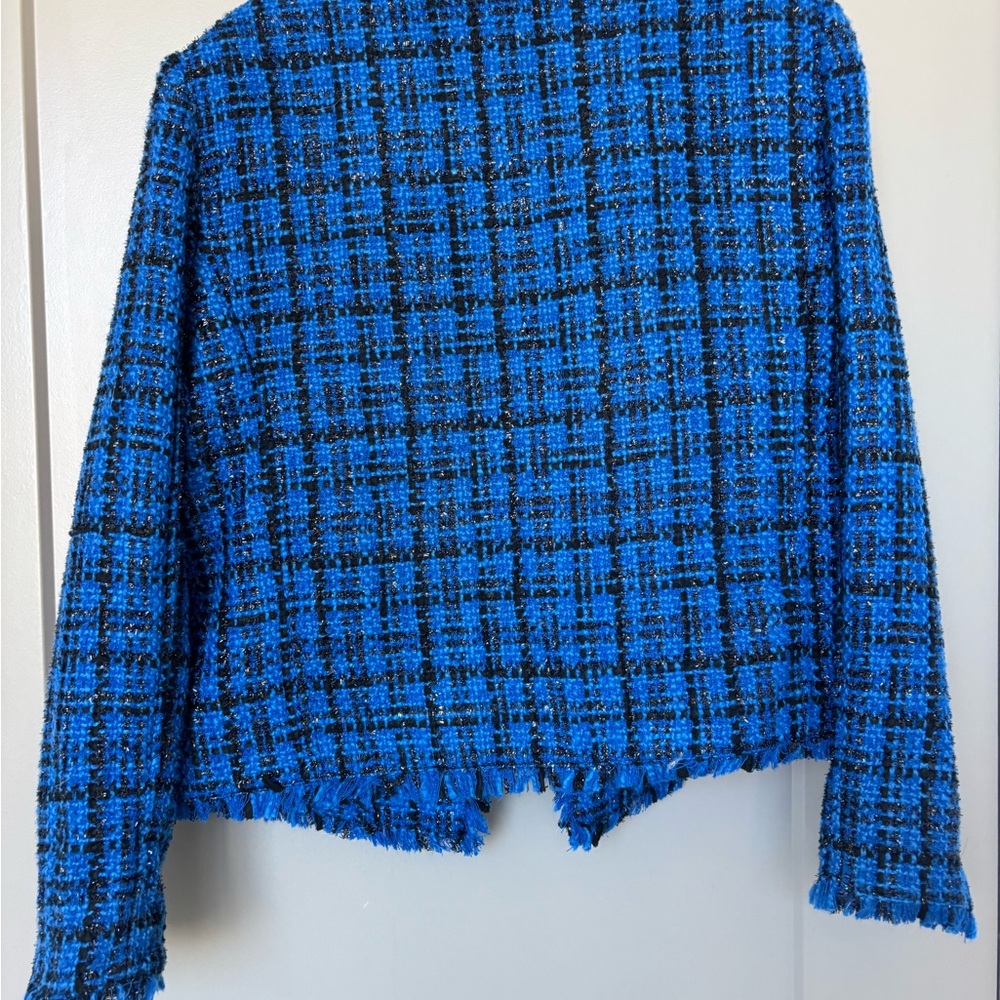 Alice + Olivia Blue and Black Tweed Blazer - Picture 7 of 7